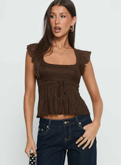 Auroraah Frill Top Chocolate