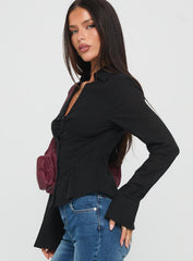 Elowenn Long Sleeve Top Black