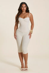 The Everly Lace Up Corset Top in Off White