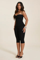 The Everly Lace Up Corset Top in Black