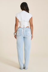 The Sandra Corset Top in White