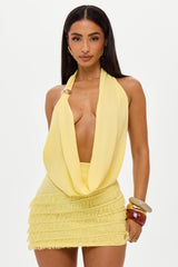Azul Knit Mini Dress in Yellow