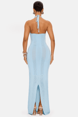 Azura Knit Maxi Dress in Blue