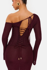 Darcy Knit Maxi Dress in Purple