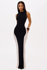 Nyx Knitted Maxi Dress in Black