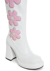 Groovy Shindig Platform Boots - White