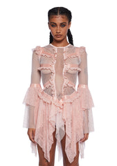 Saints & Sinners Fishnet Mini Dress - Pink
