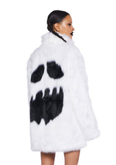 Ghostly Glam Faux Fur Coat