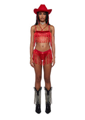 Rave Rodeo Cowgirl Costume - Red