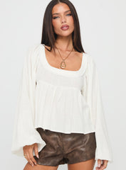 Benjie Long Sleeve Top White