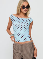 Cheirosa Off Shoulder Top Blue / Brown