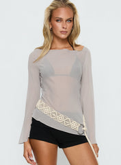 Esmaria Long Sleeve Flared Top Slate
