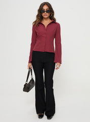 Anni Pinstripe Shirt Red