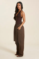 The Nola Corset Top in Brown