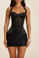 The Maeve Lace Corset Top in Black