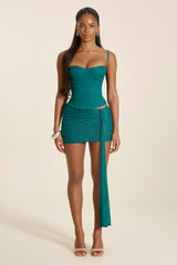 The Lexi Lace Corset Top in Teal