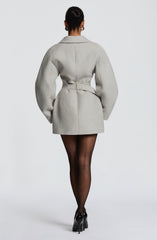 Dylan Blazer Dress - Light Grey