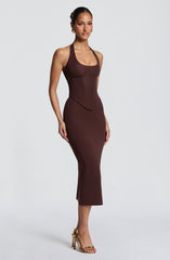 Roberta Midi Dress - Plum Brown