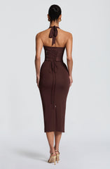 Roberta Midi Dress - Plum Brown
