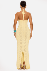 Azura Knit Maxi Dress in Yellow