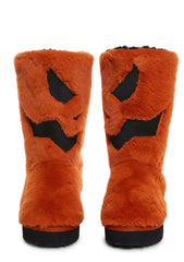 Plush Pumpkin Slipper Boots