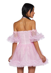 Winter Rose Mini Dress - Pink